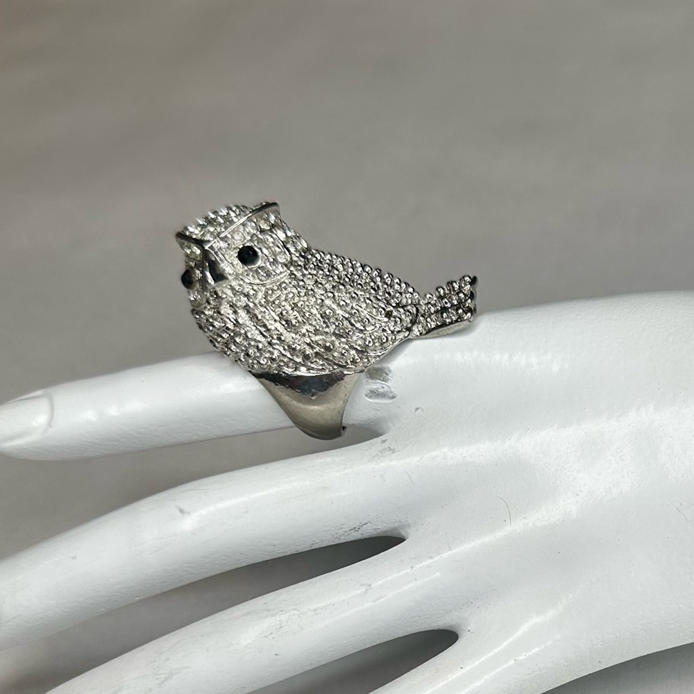 Vintage‎ owl rhinestone statement piece ring